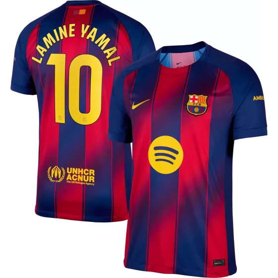 Nike Adult FC Barcelona 2025-26 Lamine Yamal #10 Home Replica Jersey